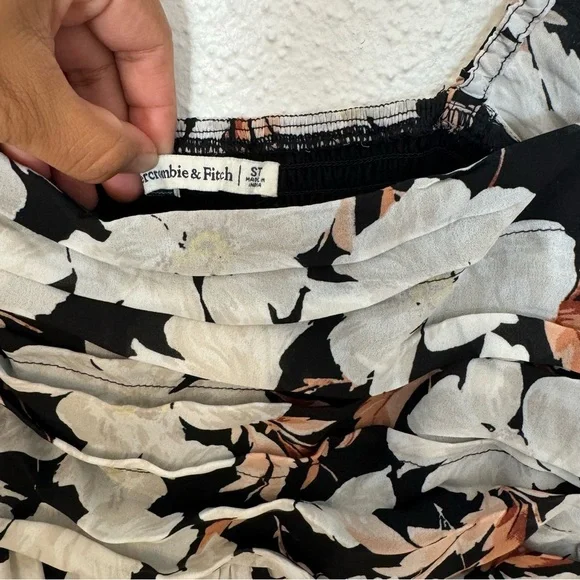 Abercrombie & Fitch Floral Emerson Chiffon Long Sleeve Mini Dress Sz. SMALL TALL - Picture 8 of 8